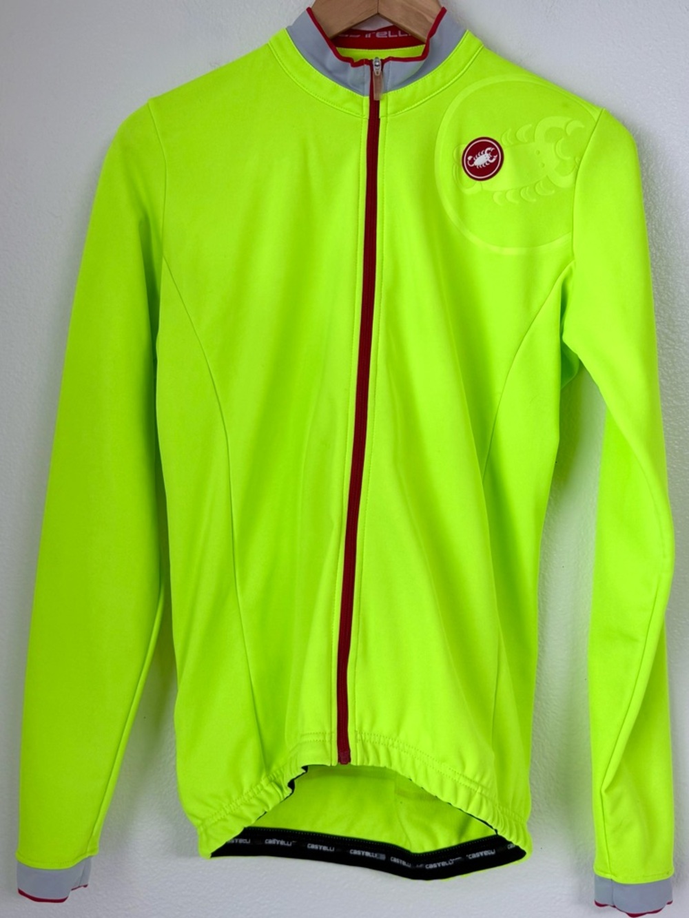 Castelli Men’s-High-Viz Cycling Jacket Gore Wind Stopper Size Large